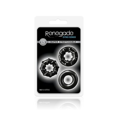 NSN-1111-33 / Набор эрекционных колец 3шт.черные Renegade - Dyno Rings - Black