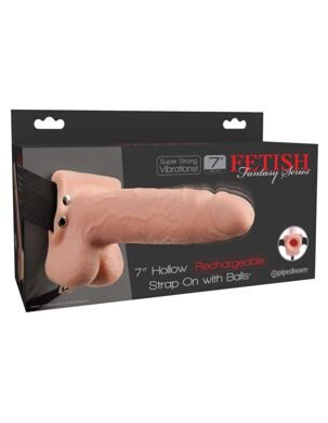 3391-21 PD / Перезаряжаемый вибрострапон Fetish Fantasy 7 Hollow Rechargeable Strap-on with Balls