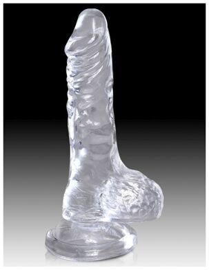 5750-20 PD / Прозрачный фаллоимитатор с мошонкой и присоской King Cock Clear 4 Cock with Balls