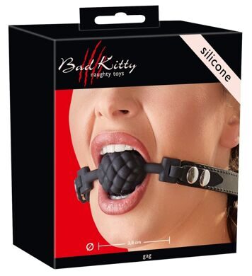 24926601001 / Силиконовый рельефный кляп Silicone Ball Gag by Bad Kitty