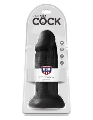 5536-23 PD / Фаллоимитатор-гигант на присоске без мошонки черный King Cock 10 Chubby