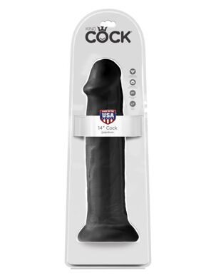 5540-23 PD / Фаллоимитатор-гигант на присоске черный King Cock 14 Cock Black