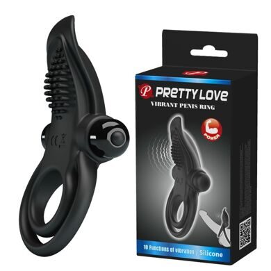 BI-210203 / Эрекционное виброкольцо с двойным подхватом PrettyLove Vibrant Penis Ring