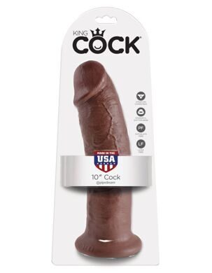 5505-29 PD / Фаллоимитатор-гигант на присоске коричневый King Cock 10 Cock Brown