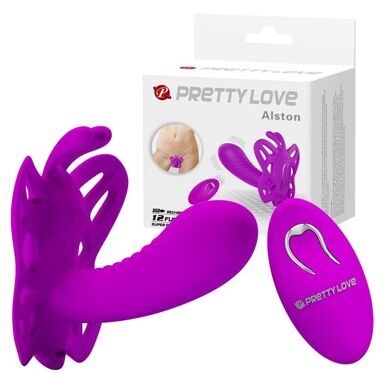 BI-014473W / Перезаряжаемая вибробабочка с пультом ДУ Baile PrettyLove Alston