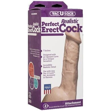 1015-18 BX DJ / 7 Реалистичная насадка. Харнесс Vac-U-Lock™ - 7 Realistic Perfect Erect Cock - Van