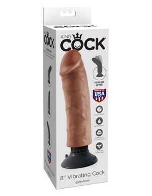 5403-22 PD / Вибромассажер-реалистик 3 в 1 на присоске загорелый King Cock 8 Vibrating Cock