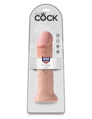 5537-21 PD / Фаллоимитатор-гигант на присоске телесный King Cock 11 Cock Flesh