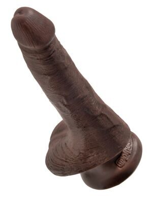 5531-29 PD / Фаллоимитатор на присоске с мошонкой коричневый King Cock 6 Cock with Balls