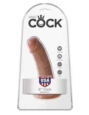5501-22 PD / Фаллоимитатор на присоске загорелый King Cock 6 Cock Tan