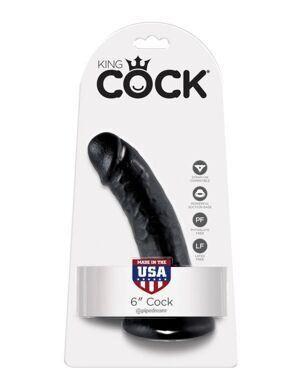 5501-23 PD / Фаллоимитатор на присоске черный King Cock 6 Cock Black
