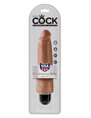 5523-22 PD / Вибромассажер реалистик загорелый King Cock 8 Vibrating Stiffy Tan